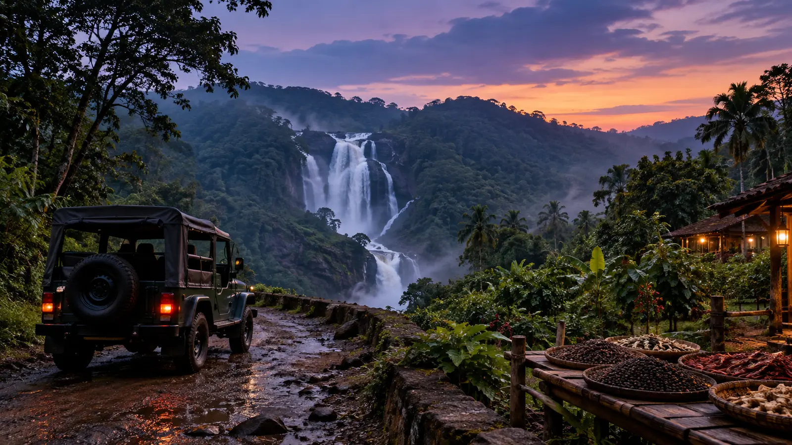 Safari en jeep aux chutes de Dudhsagar et visite d’une plantation d’épices